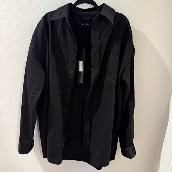 Stolen Girlfriends Club Black Grunge Long Sleeve Button Down Shirt - Size Xl